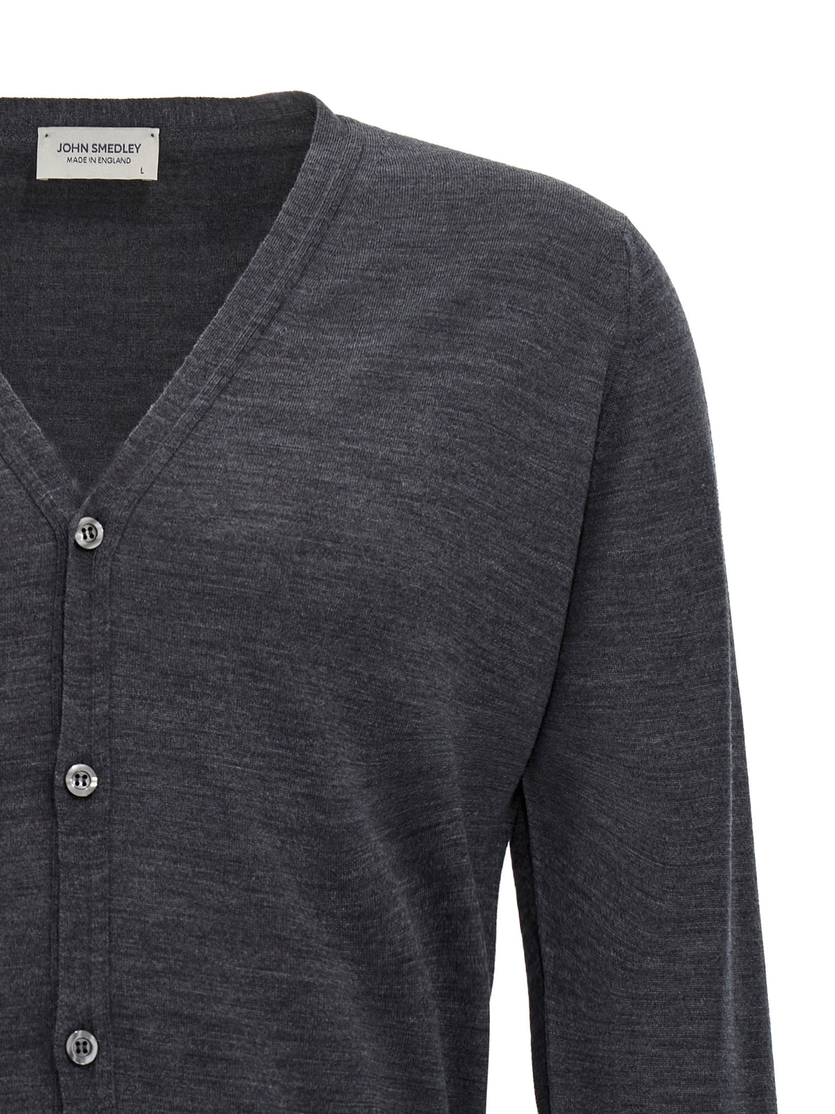 JOHN SMEDLEY Petworth Gray Wool Cardigan for Men