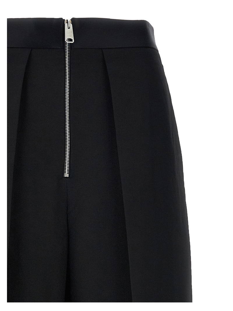 Khaite Black Viscose Wide-Leg Casual Pants
