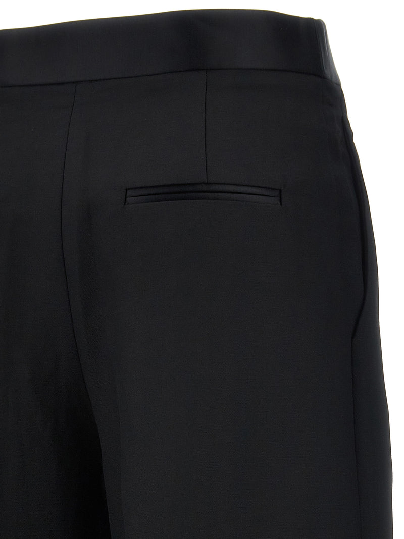 Khaite Black Viscose Wide-Leg Casual Pants