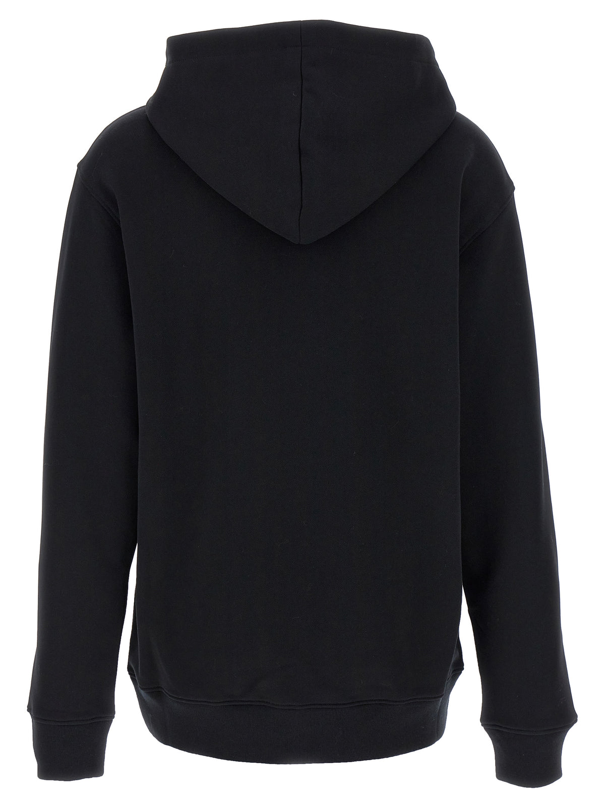 Moschino Black Cotton Hoodie with Smiley Embroidery