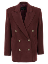 Etro Bordeaux Wool Blazer - Luxurious Double-Breasted Style