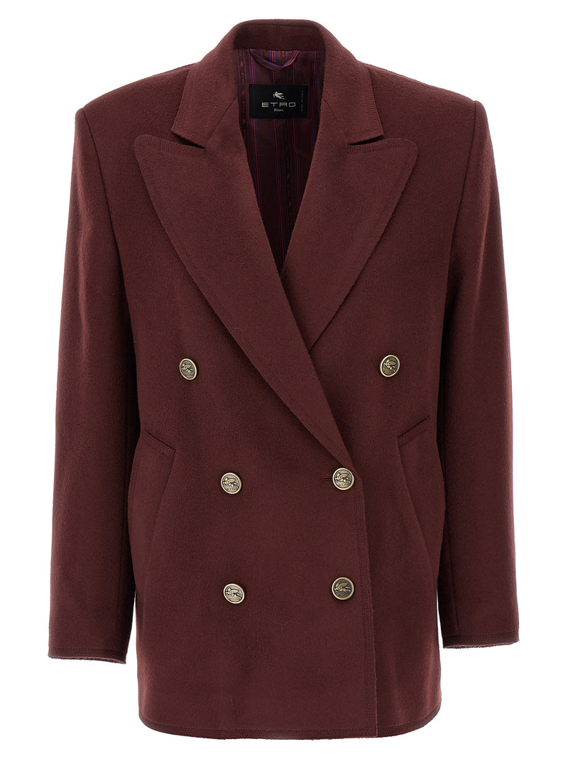 Etro Bordeaux Wool Blazer - Luxurious Double-Breasted Style