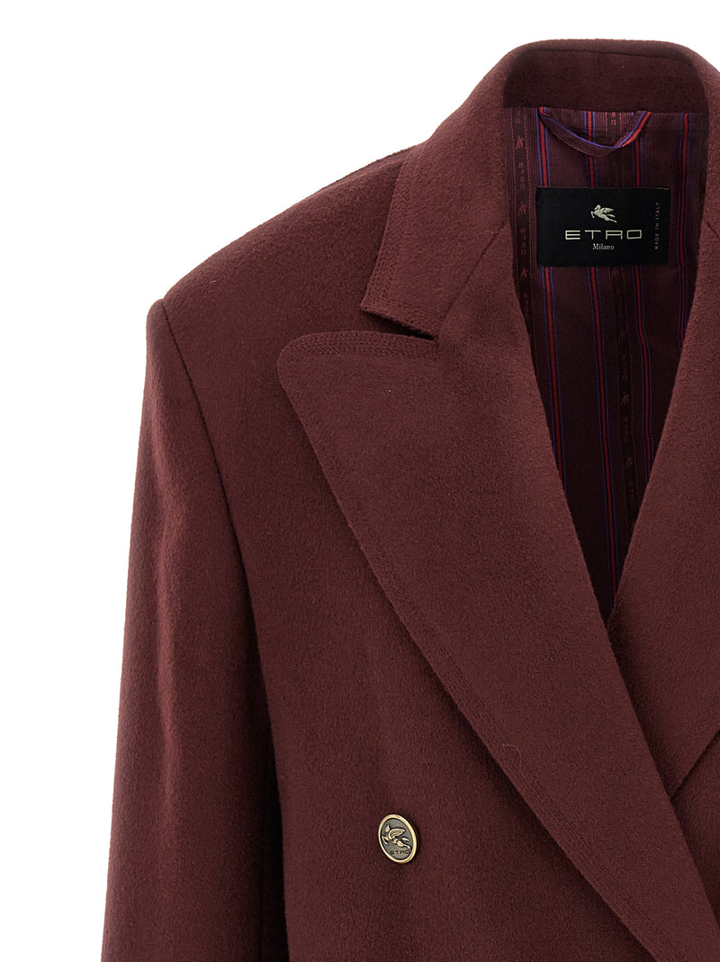 Etro Bordeaux Wool Blazer - Luxurious Double-Breasted Style