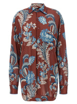 Etro Multicolor Floral Foliage Blouse - Italian Elegance