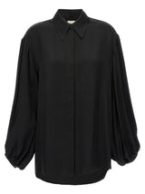 Khaite Black Cupro Blouse - Effortlessly Chic Elegance