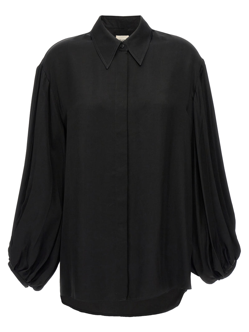 Khaite Black Cupro Blouse - Effortlessly Chic Elegance