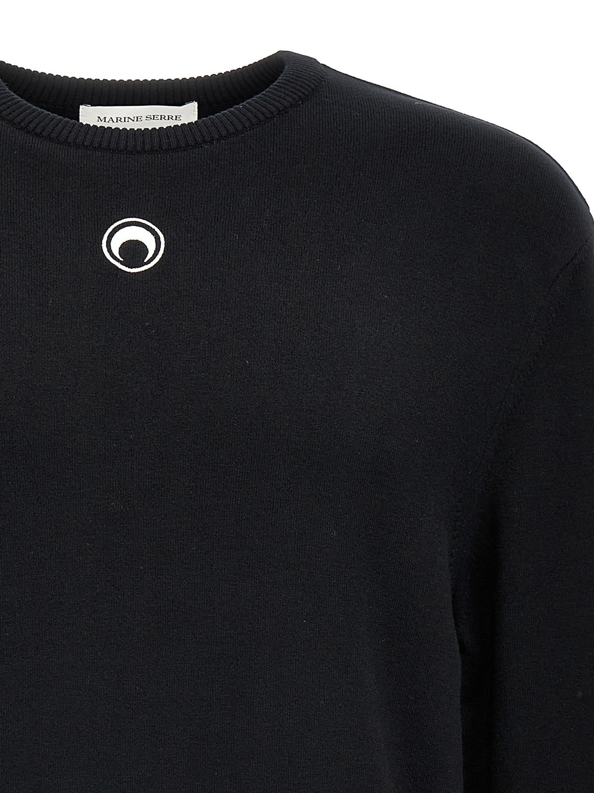 Marine Serre Black Viscose Cardigan - Moon Logo Sweater