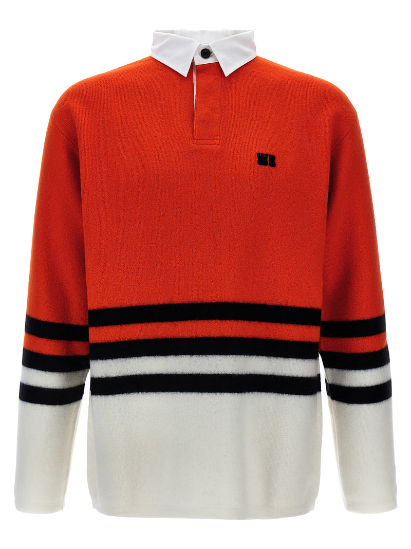 WALES BONNER Multicolor Wool Polo Shirt - Cypher Striped Design
