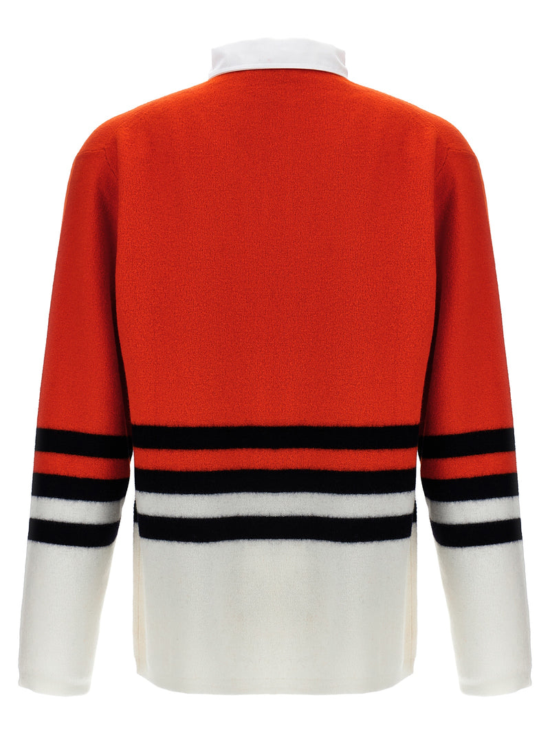 WALES BONNER Multicolor Wool Polo Shirt - Cypher Striped Design