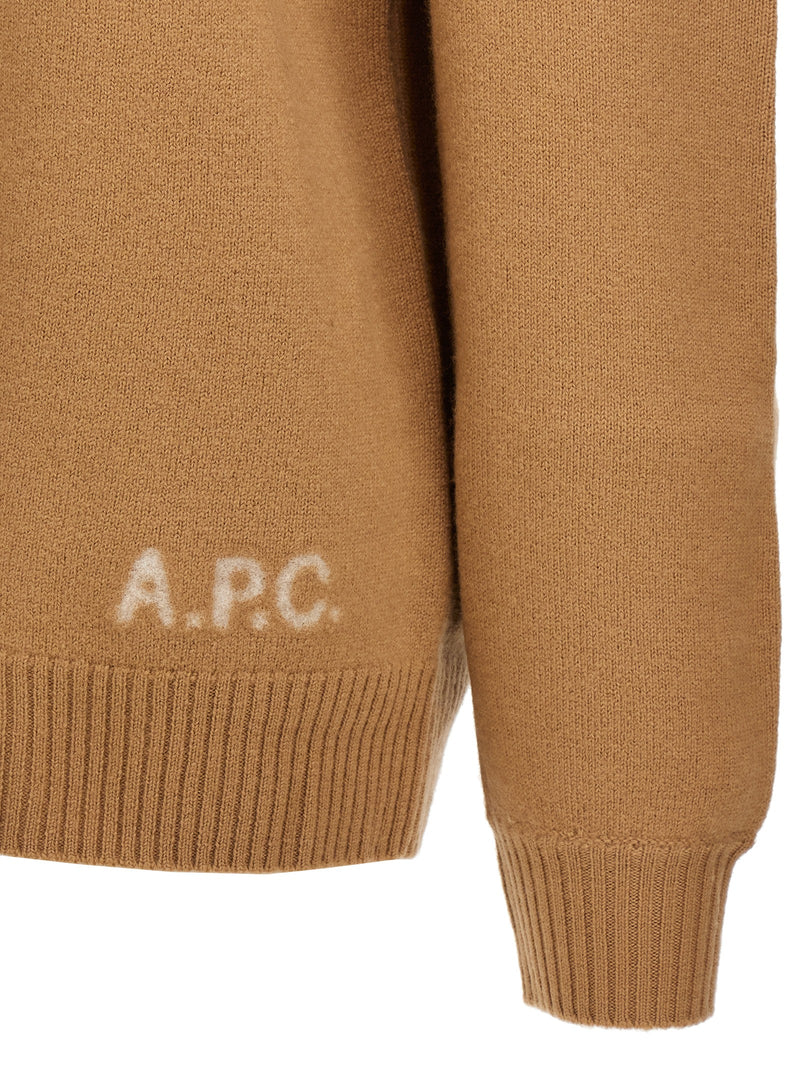 A.P.C. Walter Beige Virgin Wool Cardigan for Women