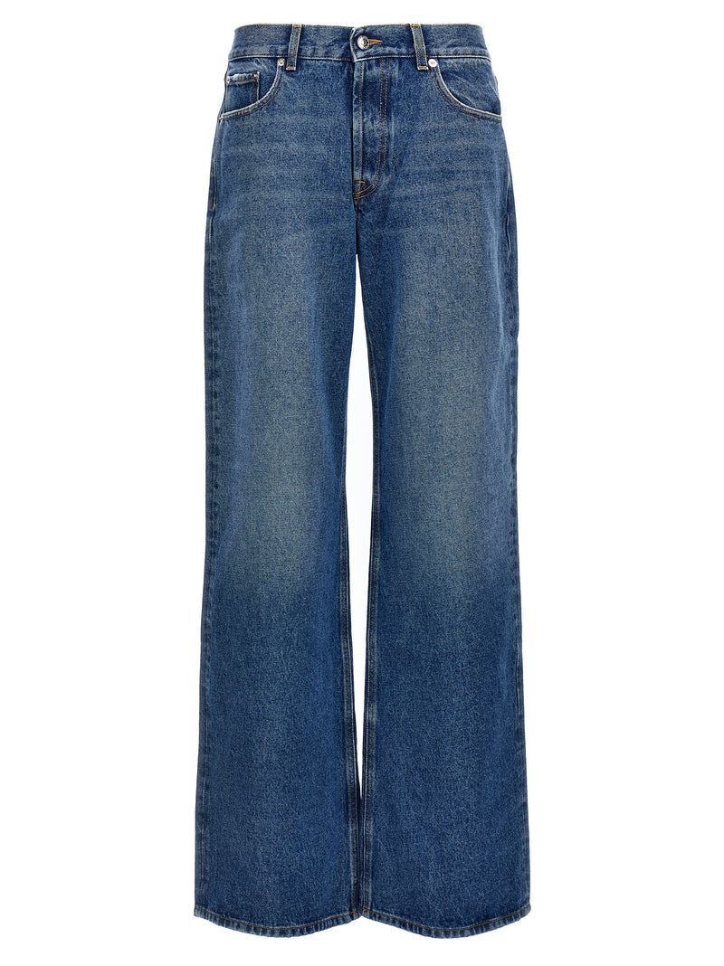 Armarium Luke Blue Cotton Denim Wide-Leg Jeans
