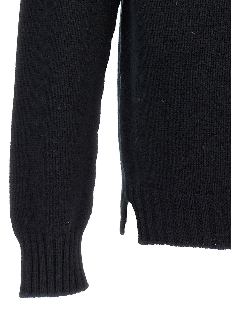 MA'RY'YA Black Wool Cardigan for Men