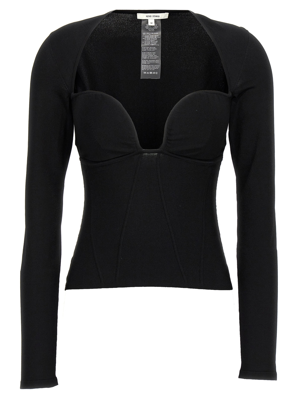 Nensi Dojaka Black Viscose Bustier Tank Top