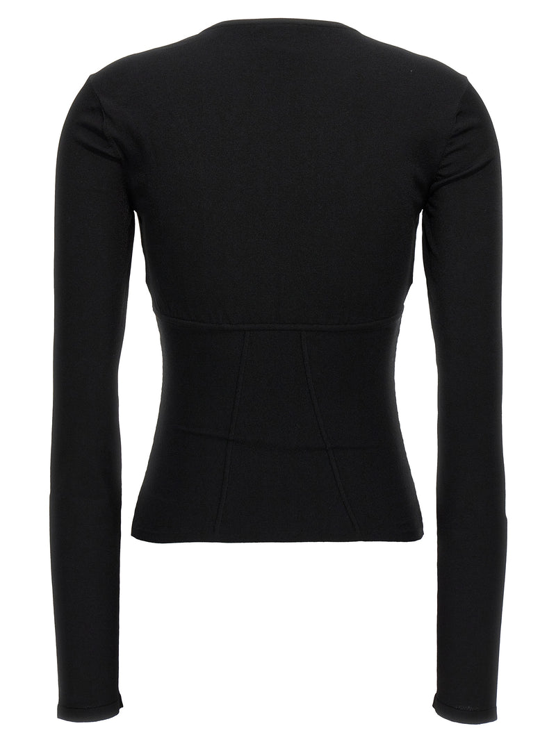 Nensi Dojaka Black Viscose Bustier Tank Top