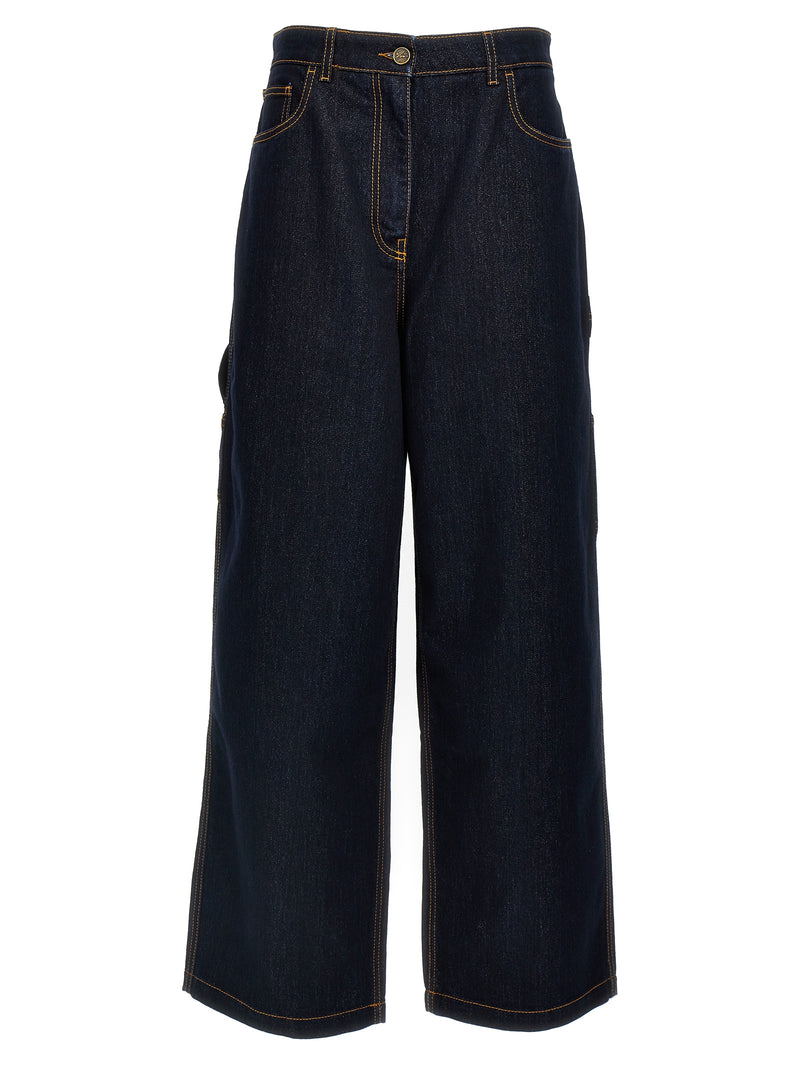 Etro Blue Sparkling Effect Cotton Jeans for Women