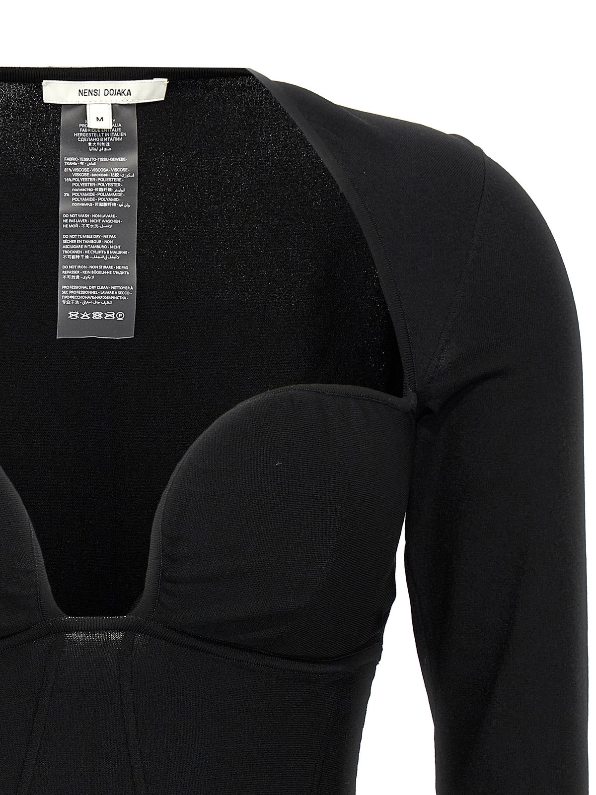 Nensi Dojaka Black Viscose Bustier Tank Top