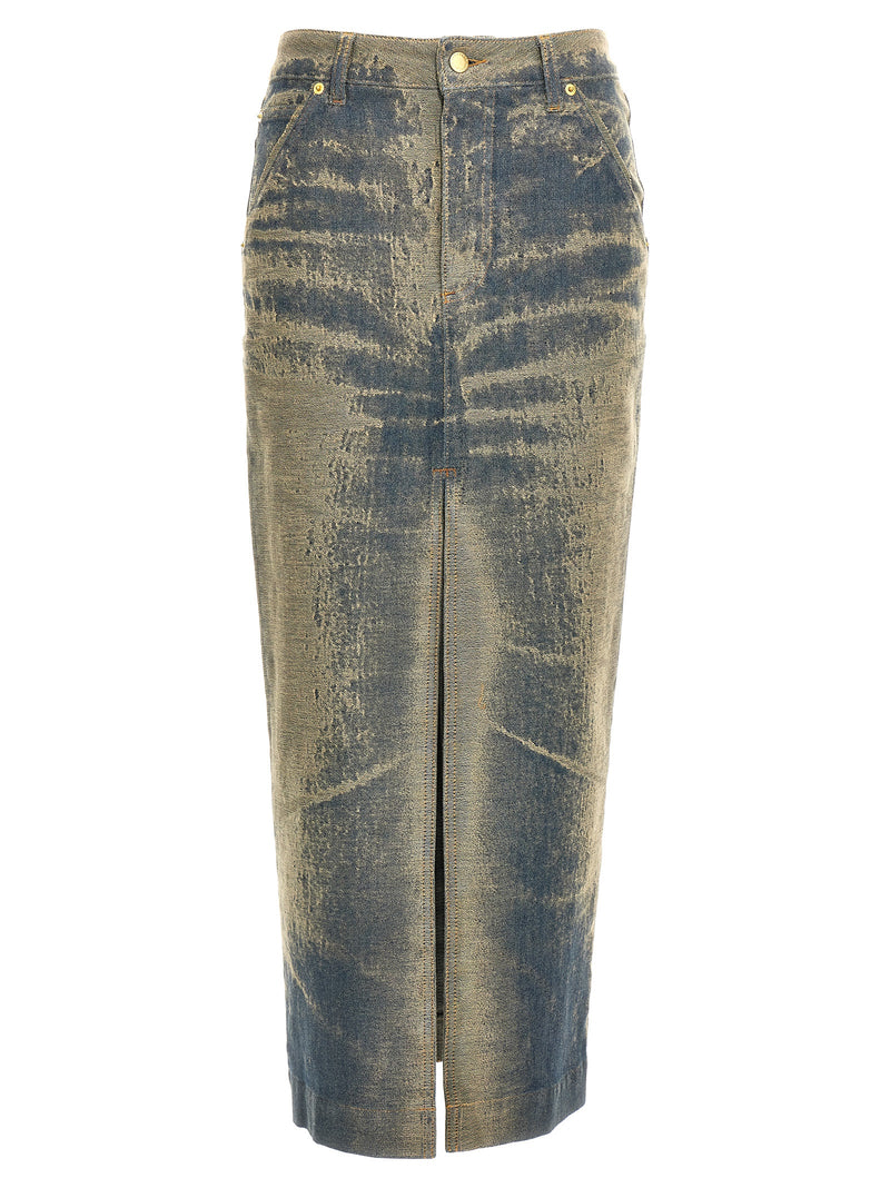 Darkpark Erika Blue Cotton Mini Skirt
