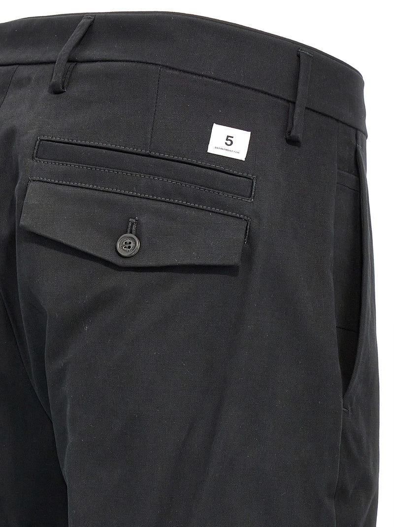Department 5 Idol Black Cotton Casual Pants for Men
