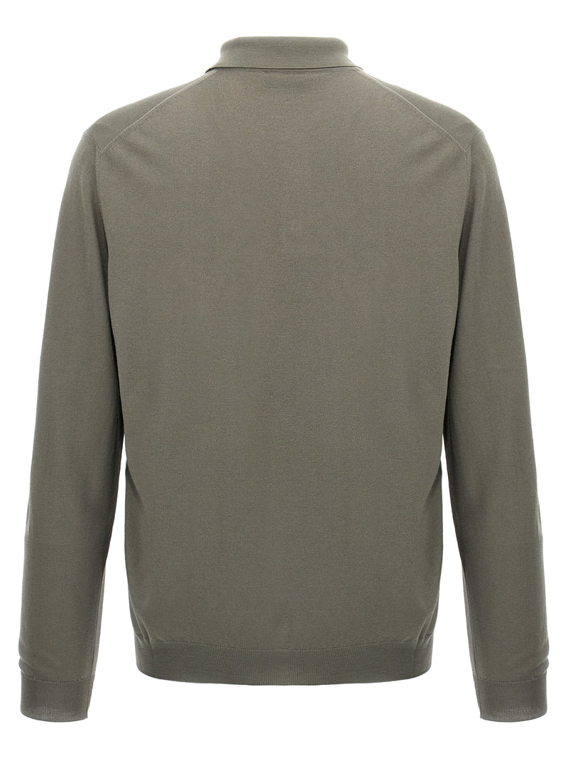 ZANONE Gray Virgin Wool Polo Shirt - Timeless Elegance