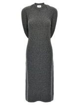 Courrèges Gray Wool Midi Dress - Over The Shoulder Drapé