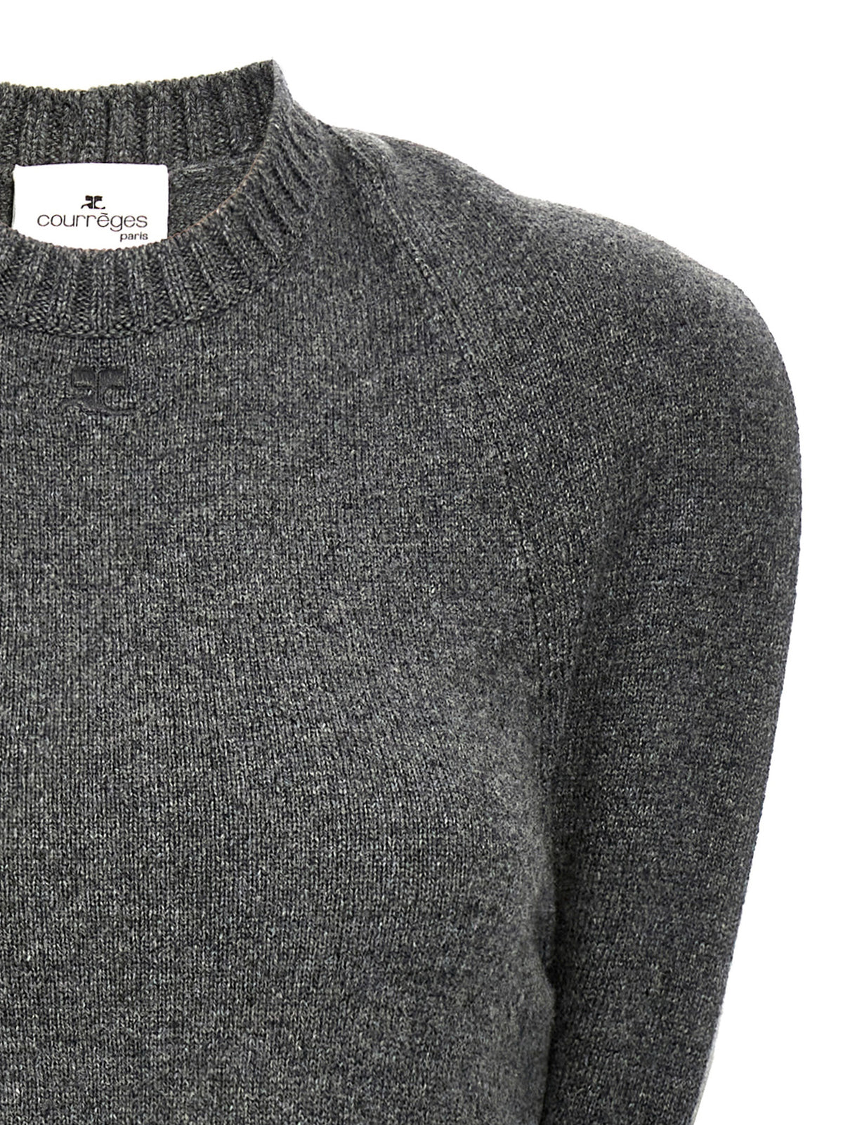 Courrèges Gray Wool Midi Dress - Over The Shoulder Drapé