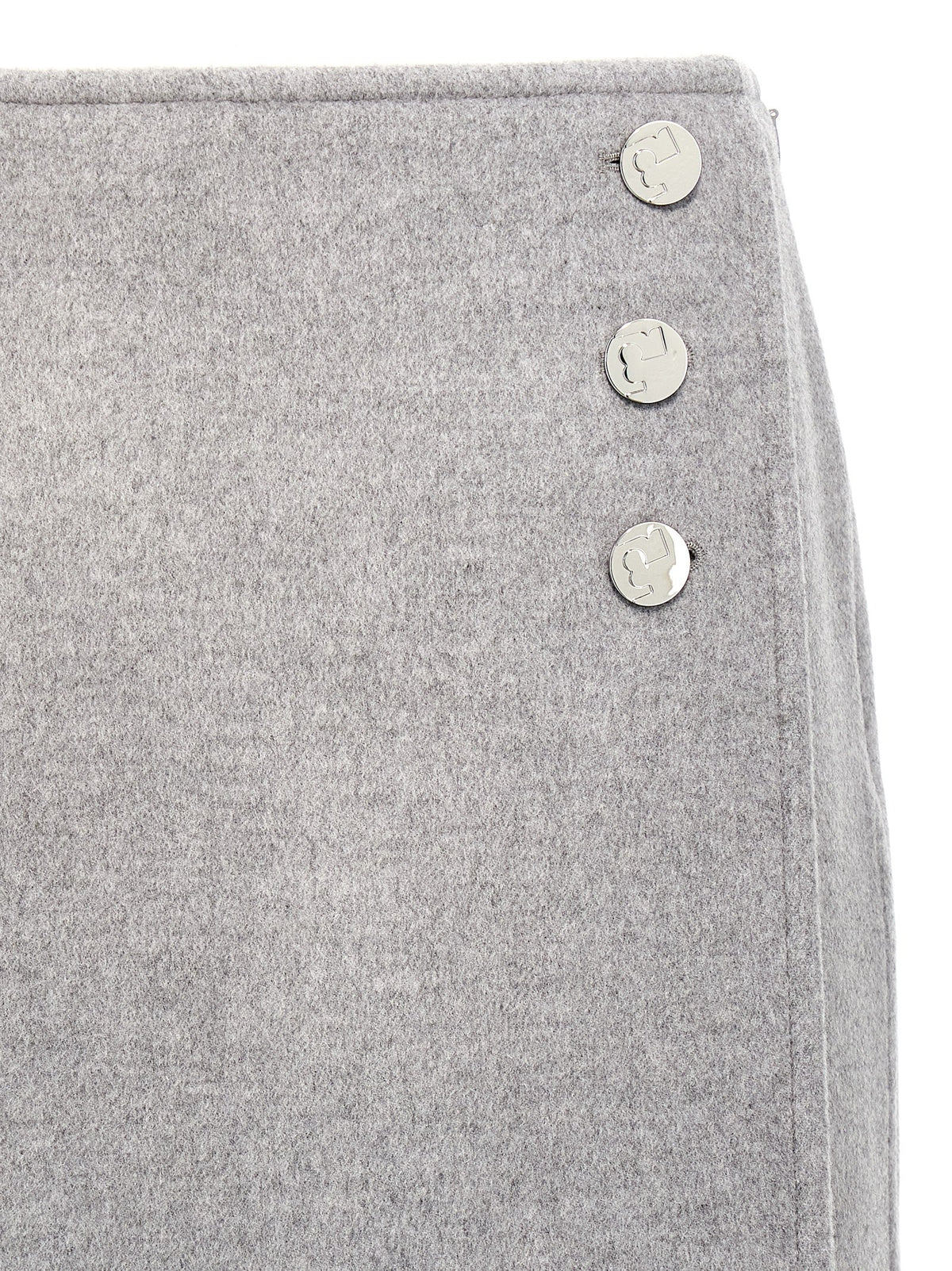 Tory Burch Gray Wool Long Skirt - Elegant & Versatile
