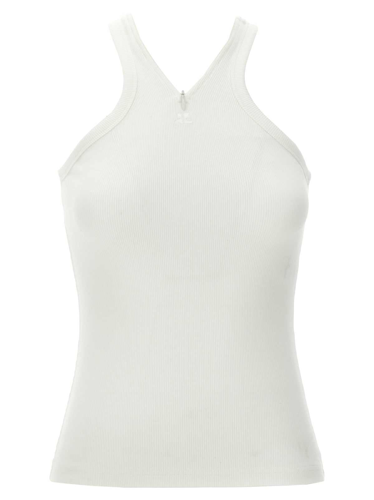 Courrèges ‘Criss Cross 90’s’ White Cotton Tank Top