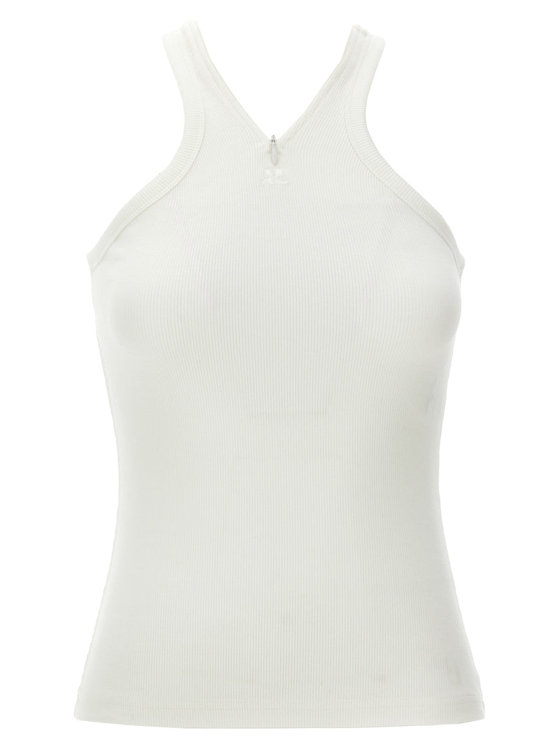 Courrèges Criss Cross 90’s White Cotton Tank Top