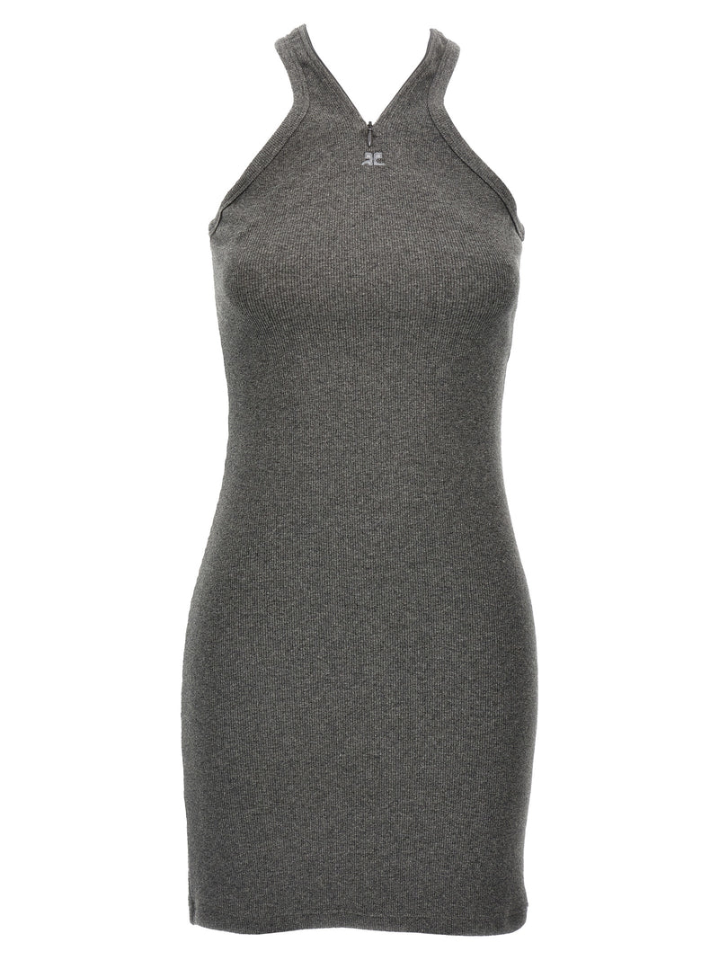 Courrèges Criss Cross 90’s Mini Dress in Gray