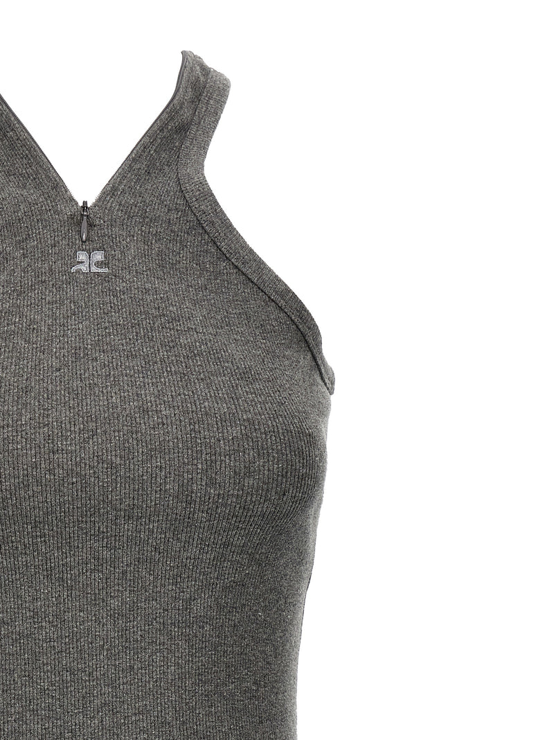 Courrèges Criss Cross 90’s Mini Dress in Gray