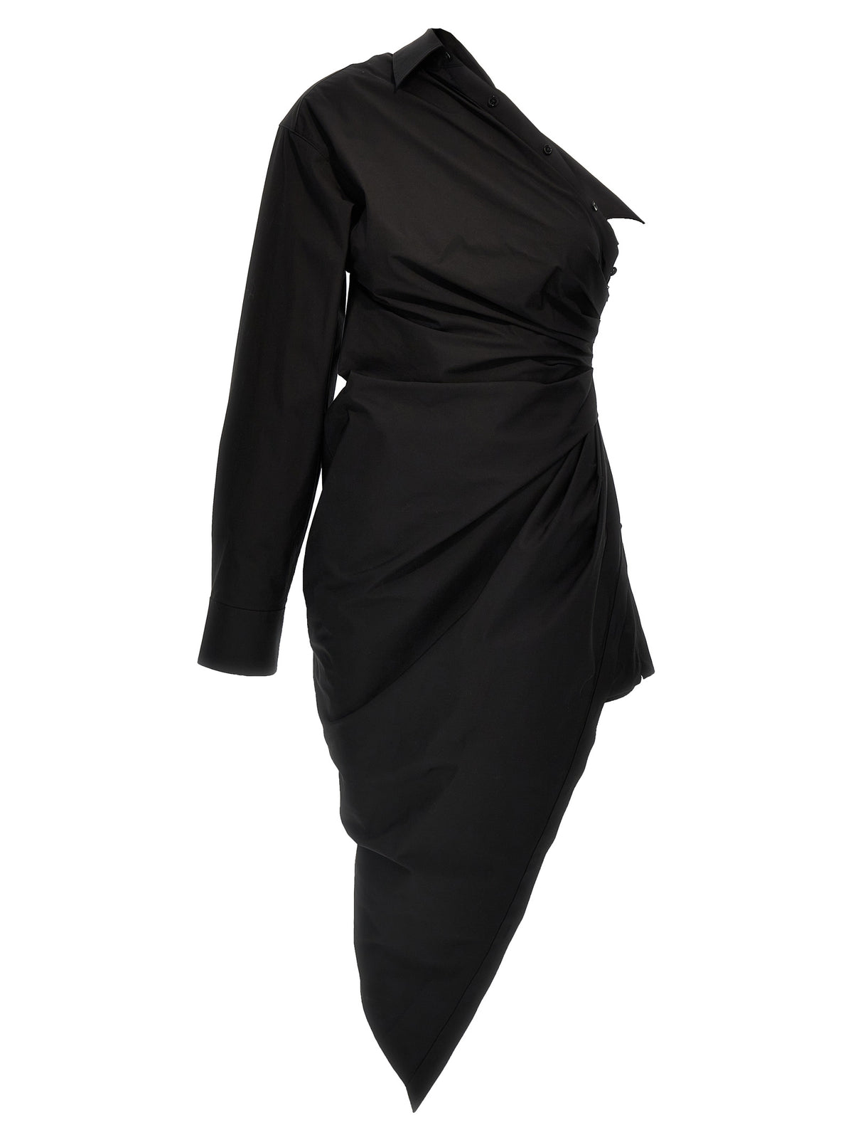 Alexander Wang Black Cotton Asymmetrical Short Dress