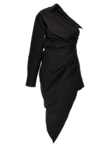 Alexander Wang Black Cotton Asymmetrical Short Dress