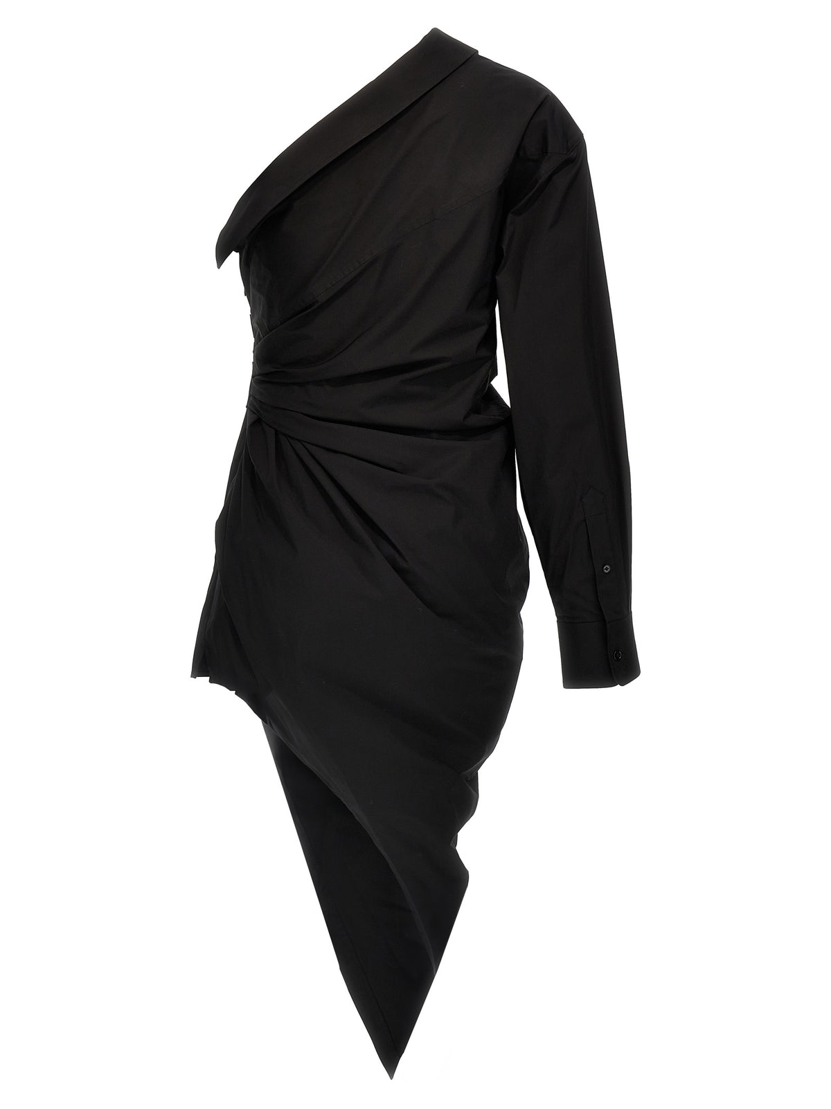 Alexander Wang Black Cotton Asymmetrical Short Dress