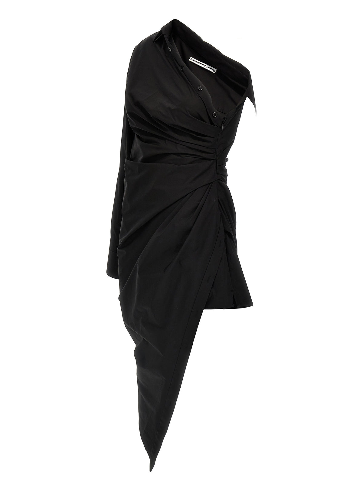 Alexander Wang Black Cotton Asymmetrical Short Dress