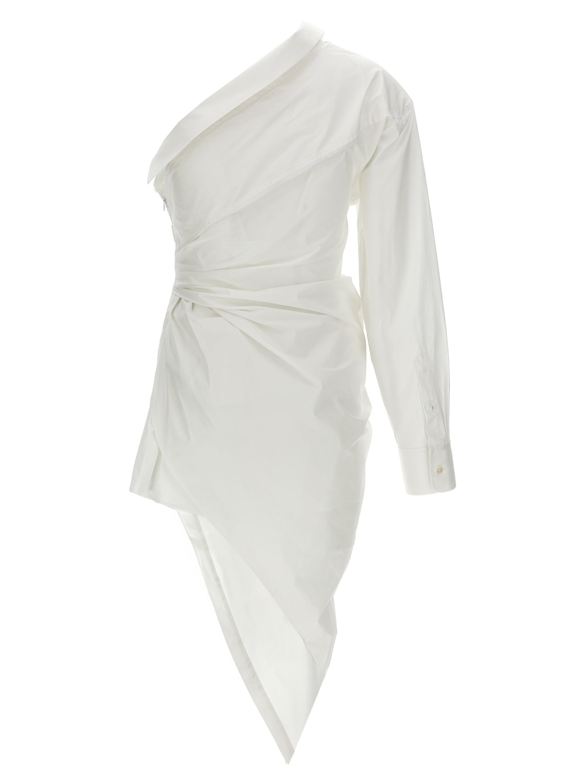 Alexander Wang White Cotton Asymmetrical Shirt Dress