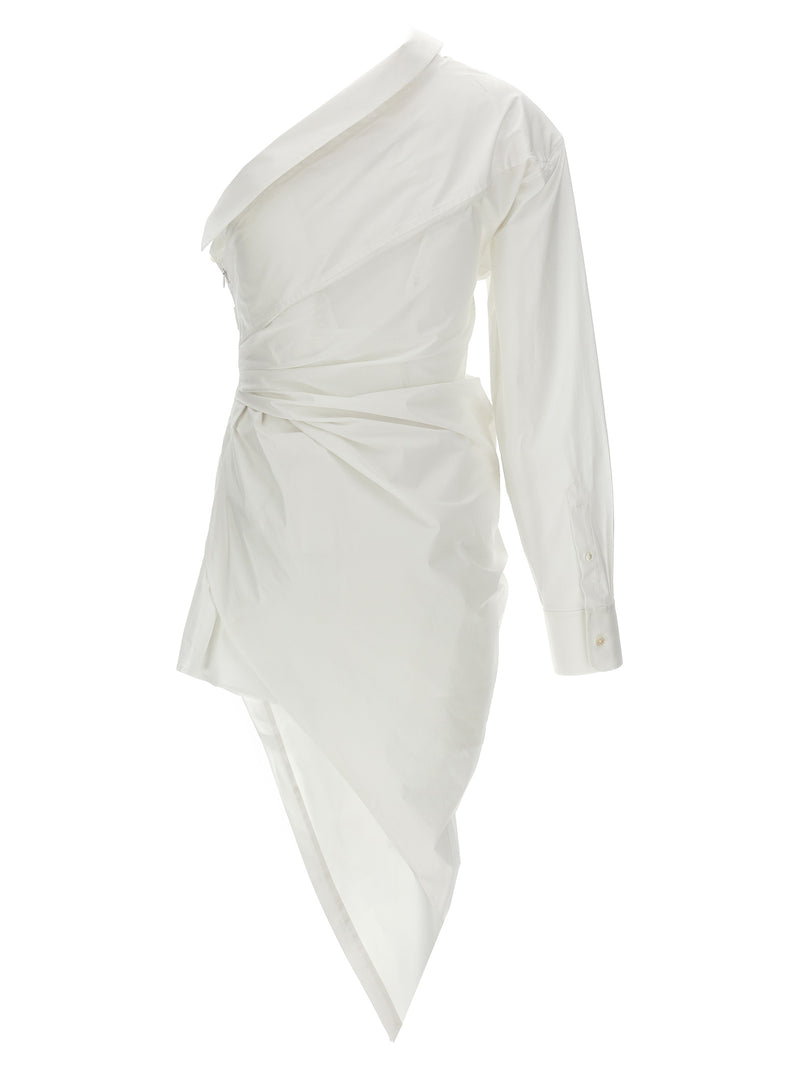 Alexander Wang White Cotton Asymmetrical Short Dress