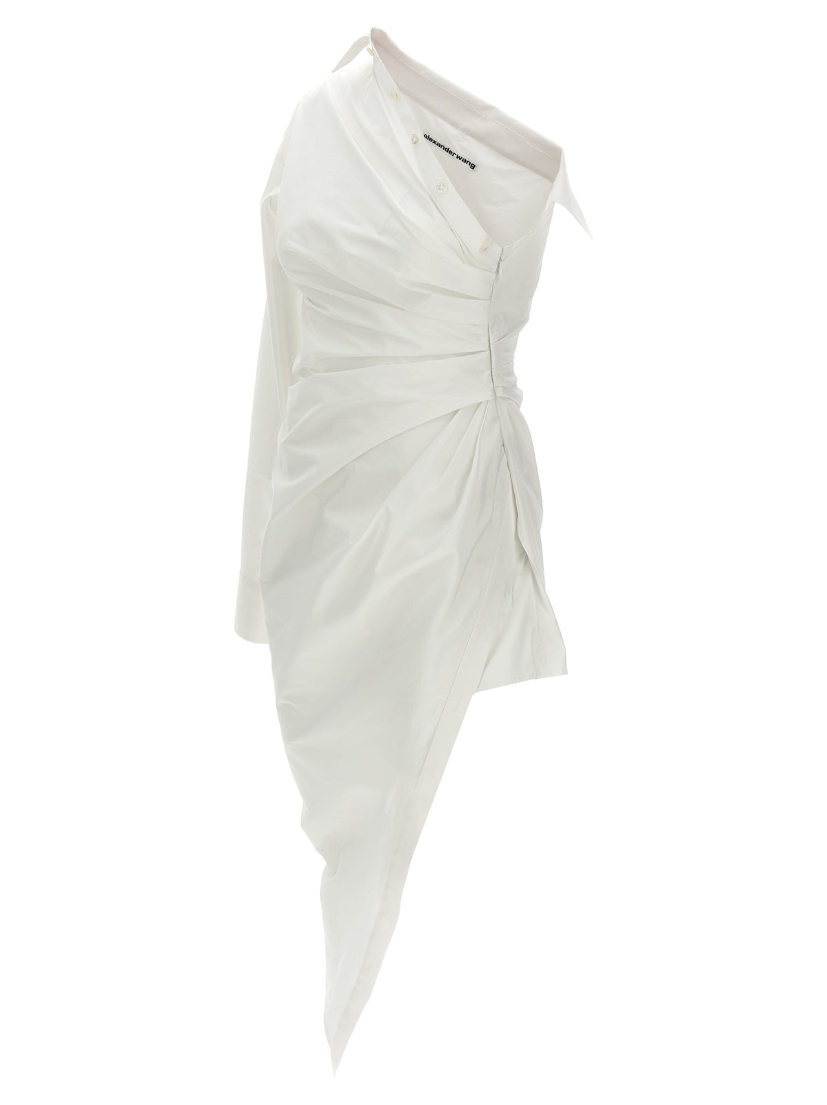 Alexander Wang White Cotton Asymmetrical Shirt Dress