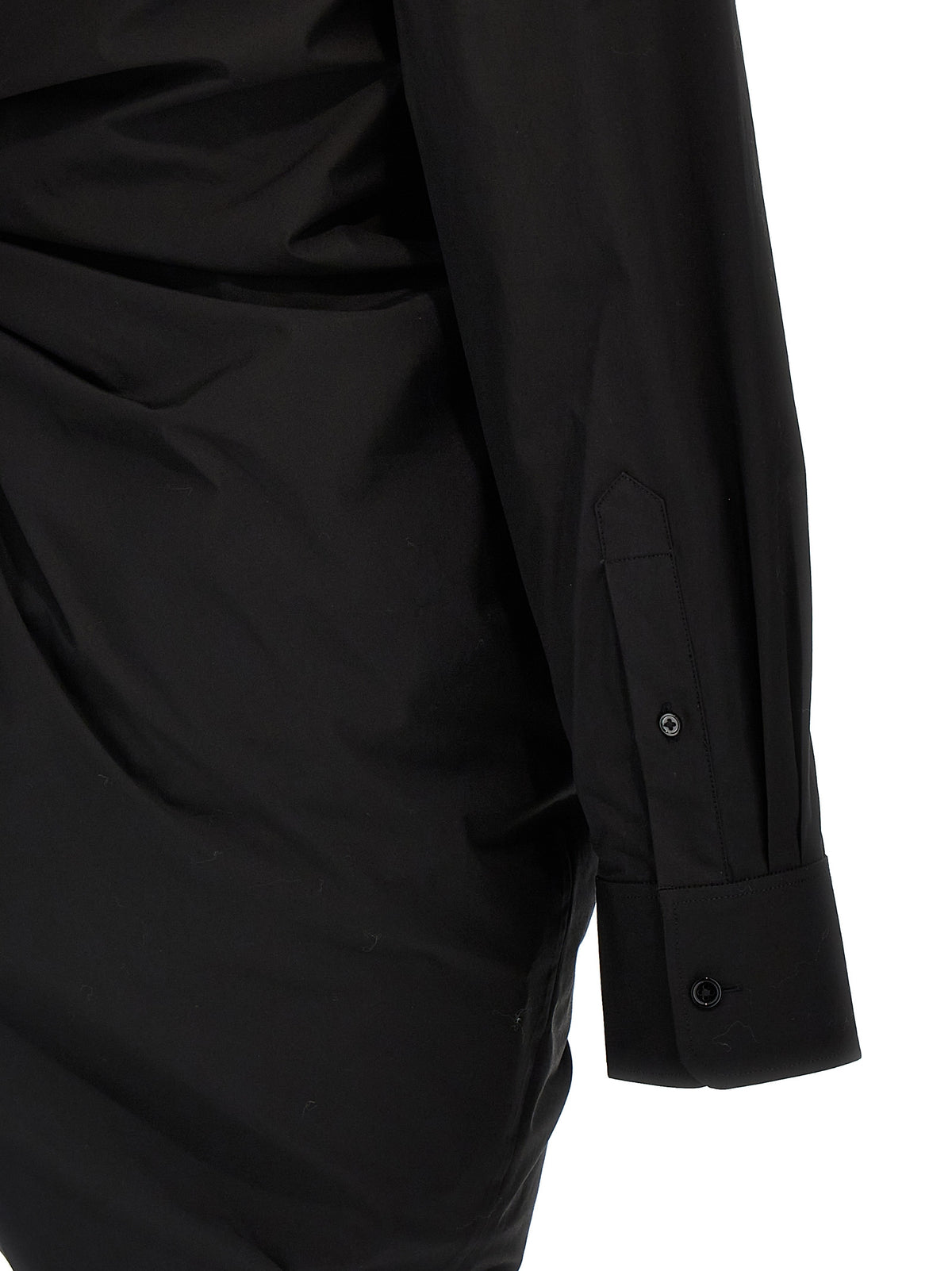 Alexander Wang Black Cotton Asymmetrical Short Dress