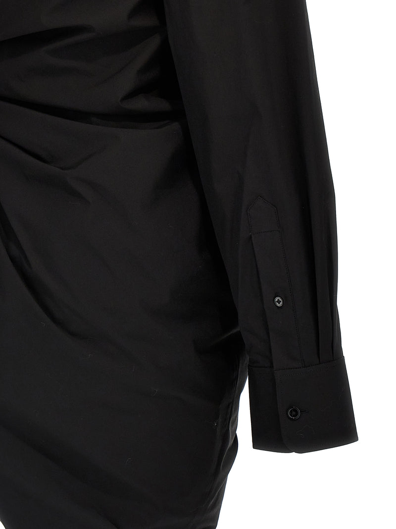Alexander Wang Black Cotton Asymmetrical Short Dress