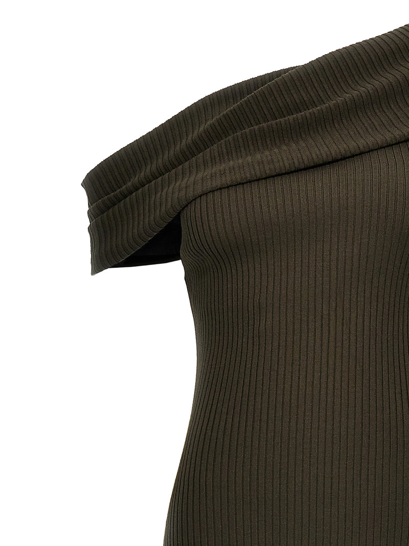 Courrèges Brown Viscose Long Dress - Chic Elegance