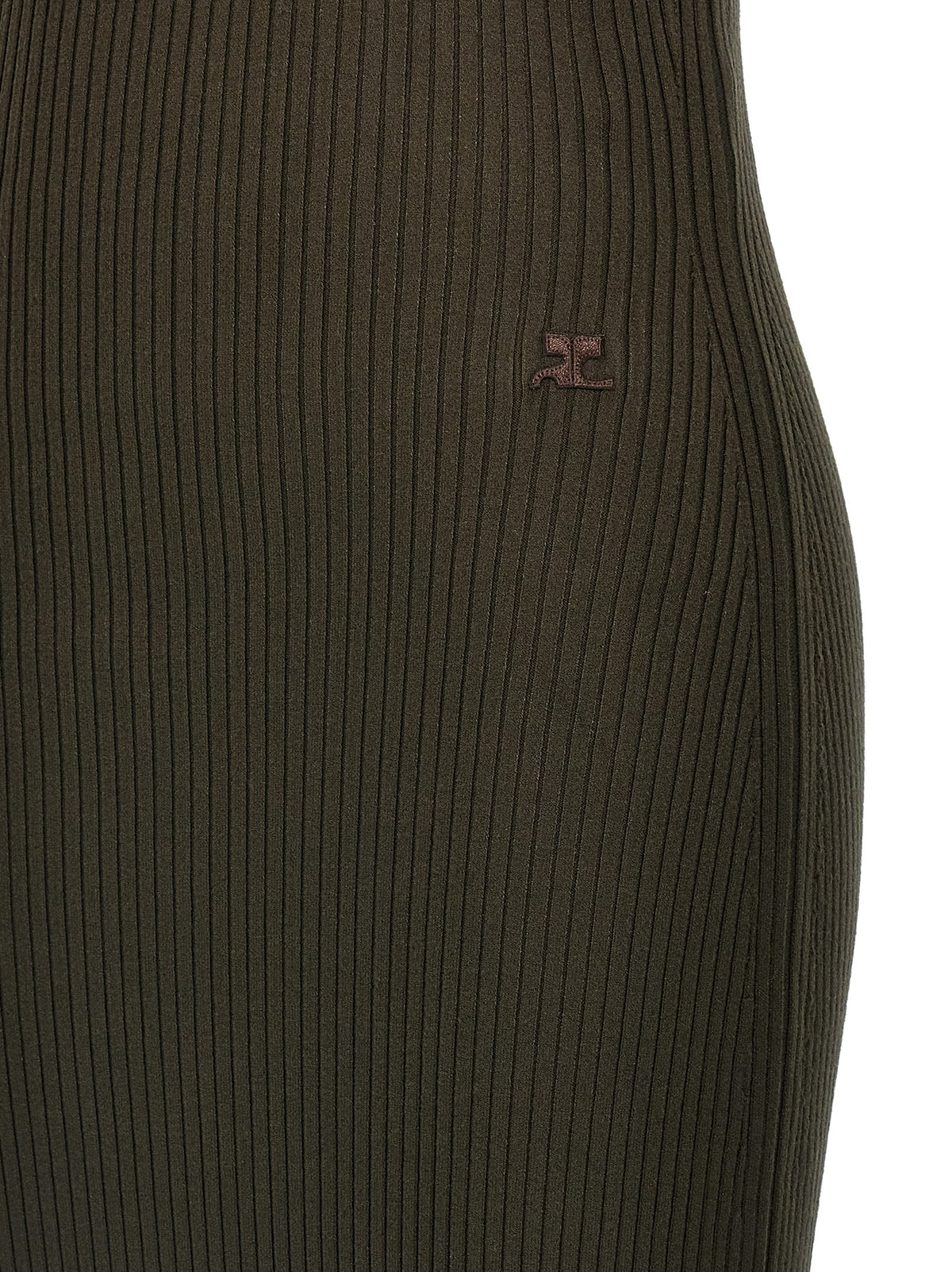 Courrèges Brown Viscose Long Dress - Chic Elegance
