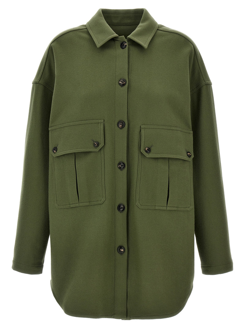 Fortela Monika Bicolor Virgin Wool Blouse in Green