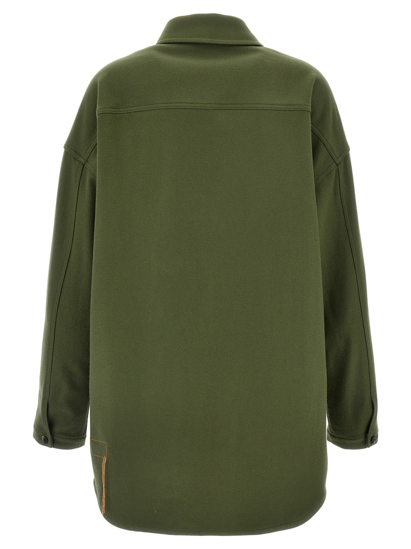 Fortela Monika Bicolor Virgin Wool Blouse in Green