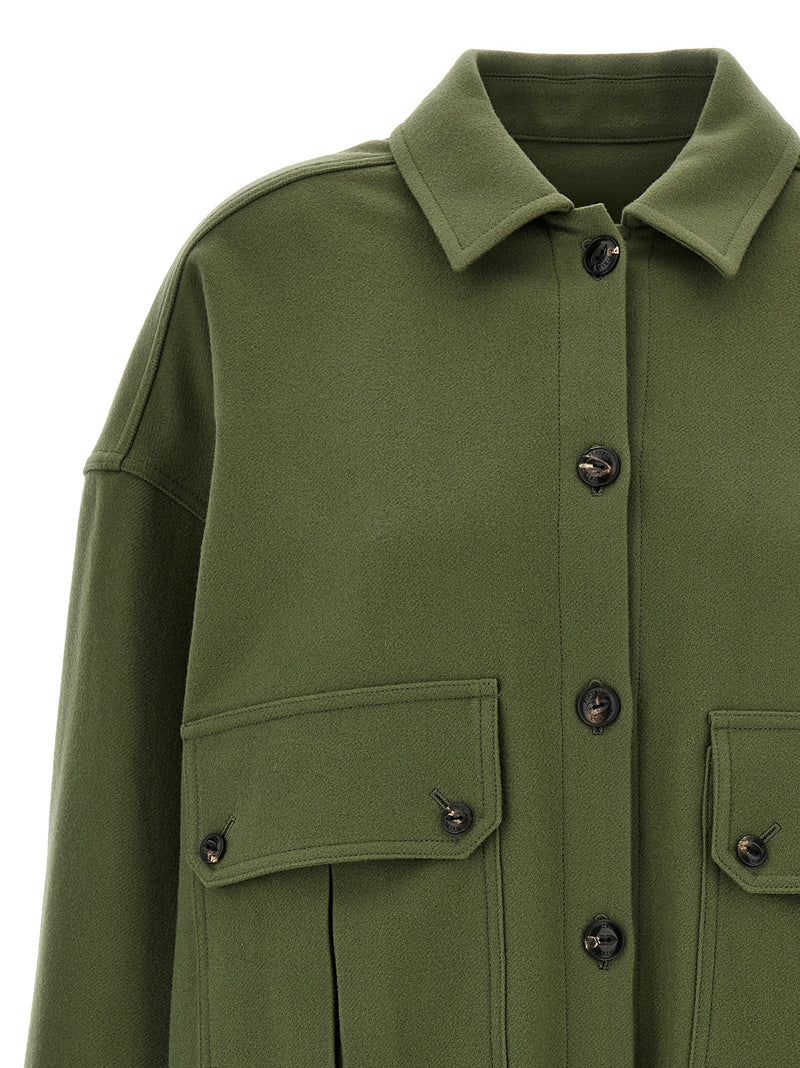 Fortela Monika Bicolor Virgin Wool Blouse in Green