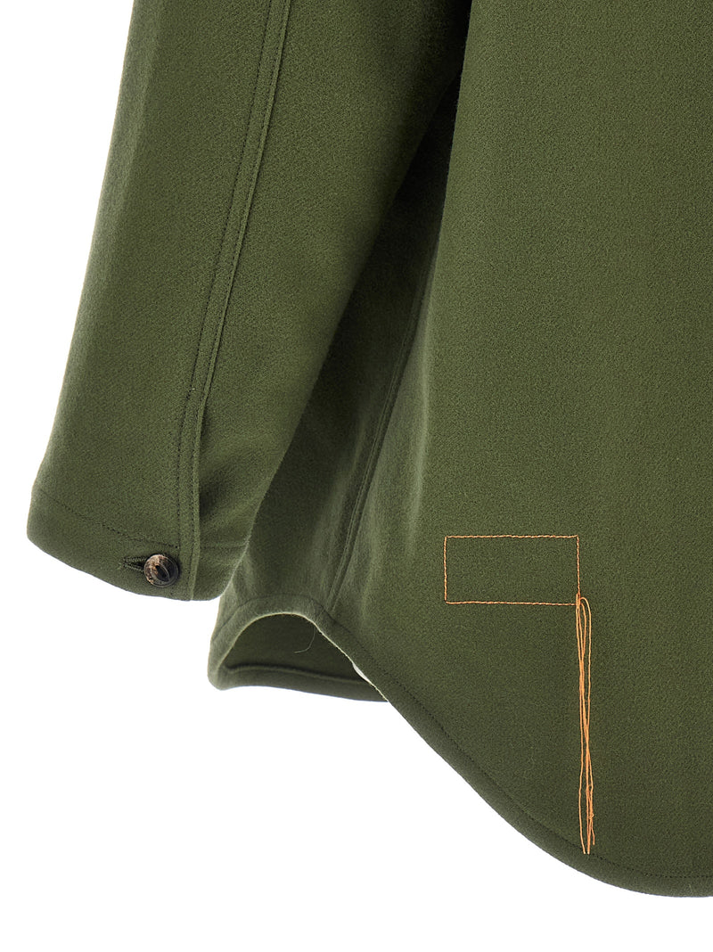 Fortela Monika Bicolor Virgin Wool Blouse in Green