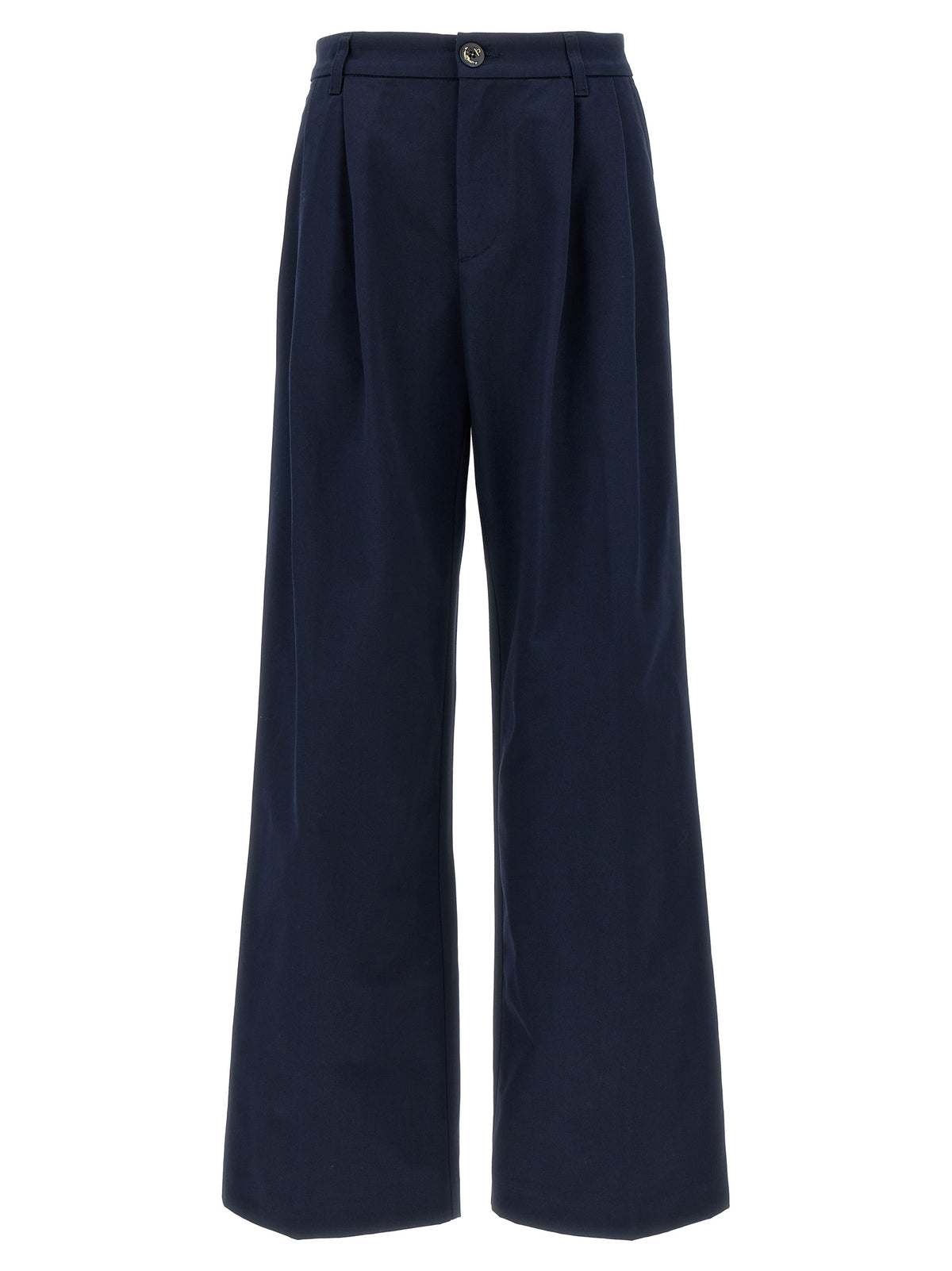 Fortela Lerida Blue Cotton Casual Pants for Women