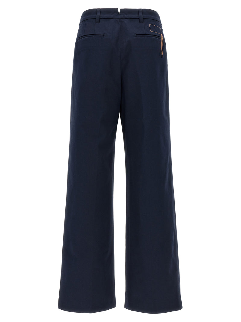 Fortela Lerida Blue Cotton Casual Pants for Women