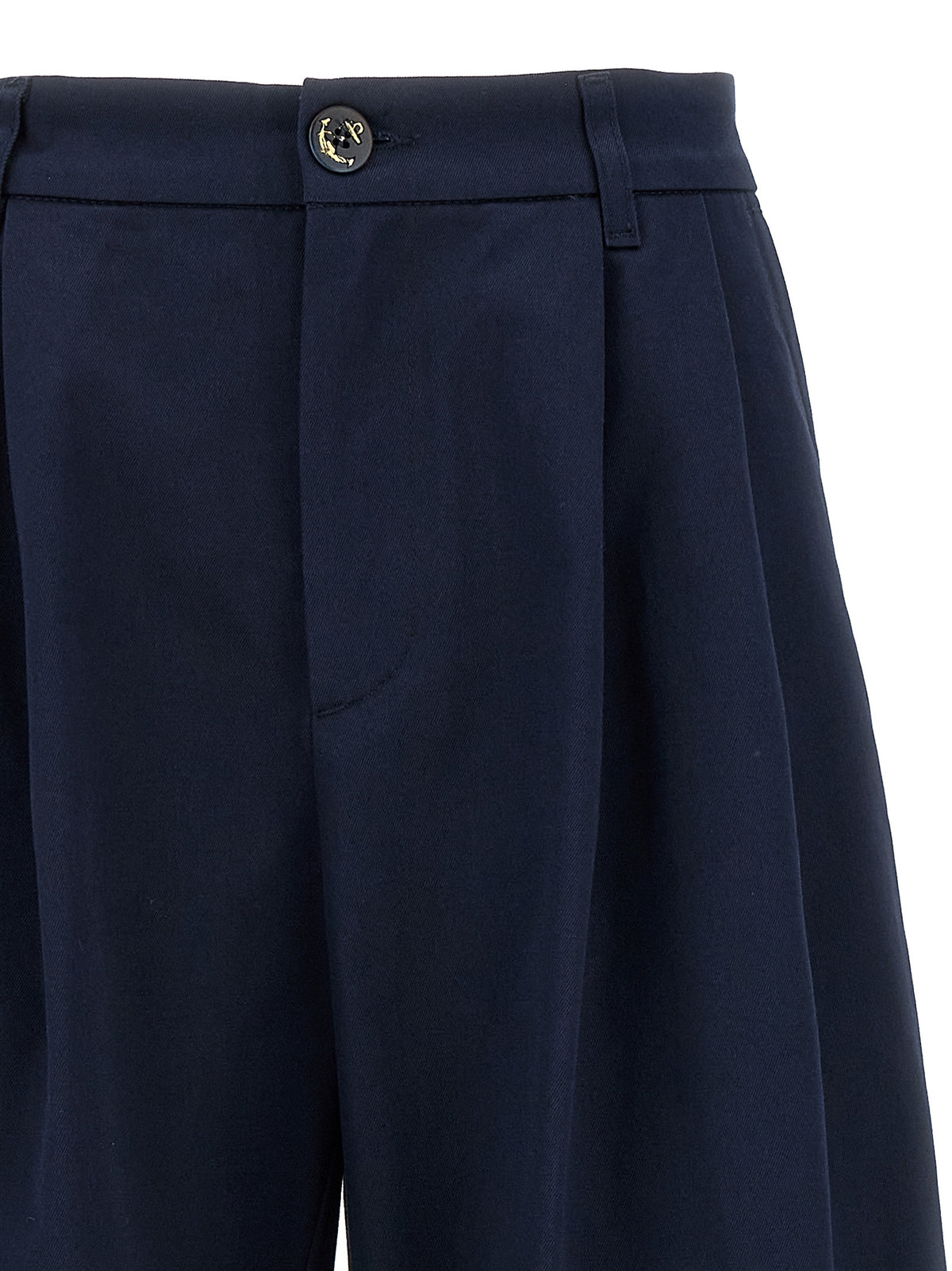 Fortela Lerida Blue Cotton Casual Pants for Women