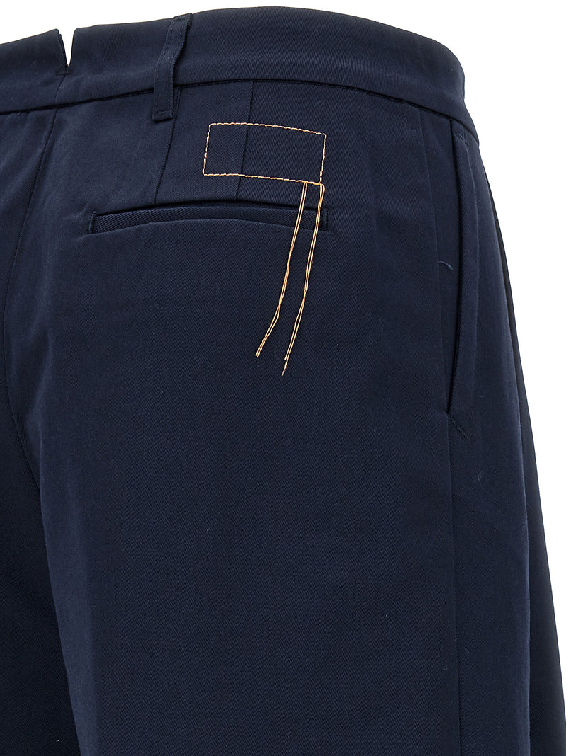 Fortela Lerida Blue Cotton Casual Pants for Women