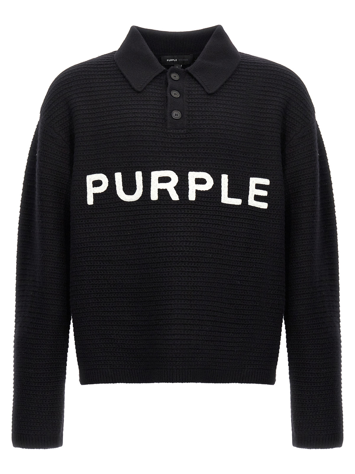 PURPLE Black Wool Cardigan for Men